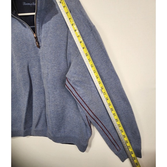 Tommy Bahama Men's 1/4 Zip Casual Knit Sweater Pullover Blue Size L - Picture 4 of 7
